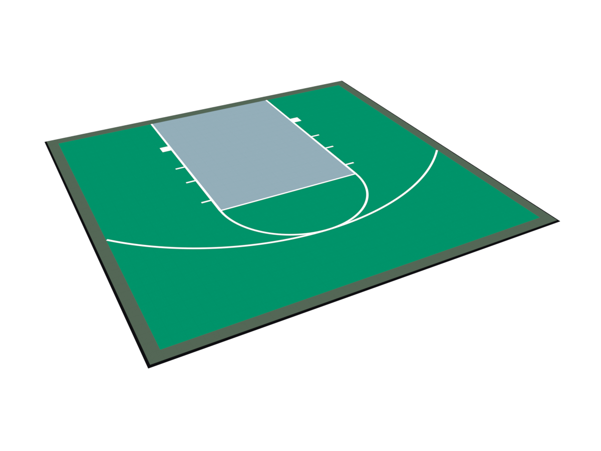 VersaCourt Square Backyard Court kit in Emerald Green / Titanium / Slate Green