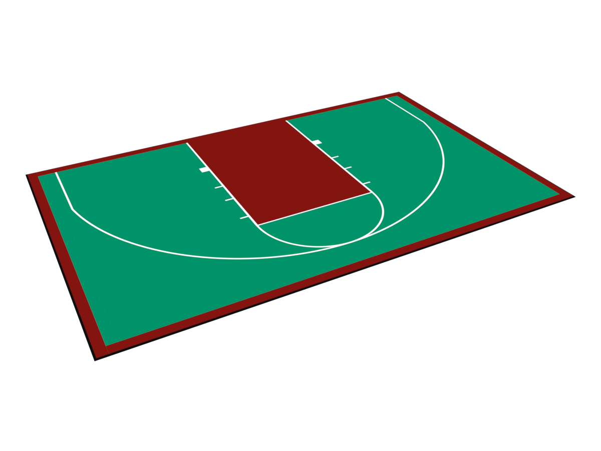 VersaCourt Half Court kit in Emerald Green / Burgundy