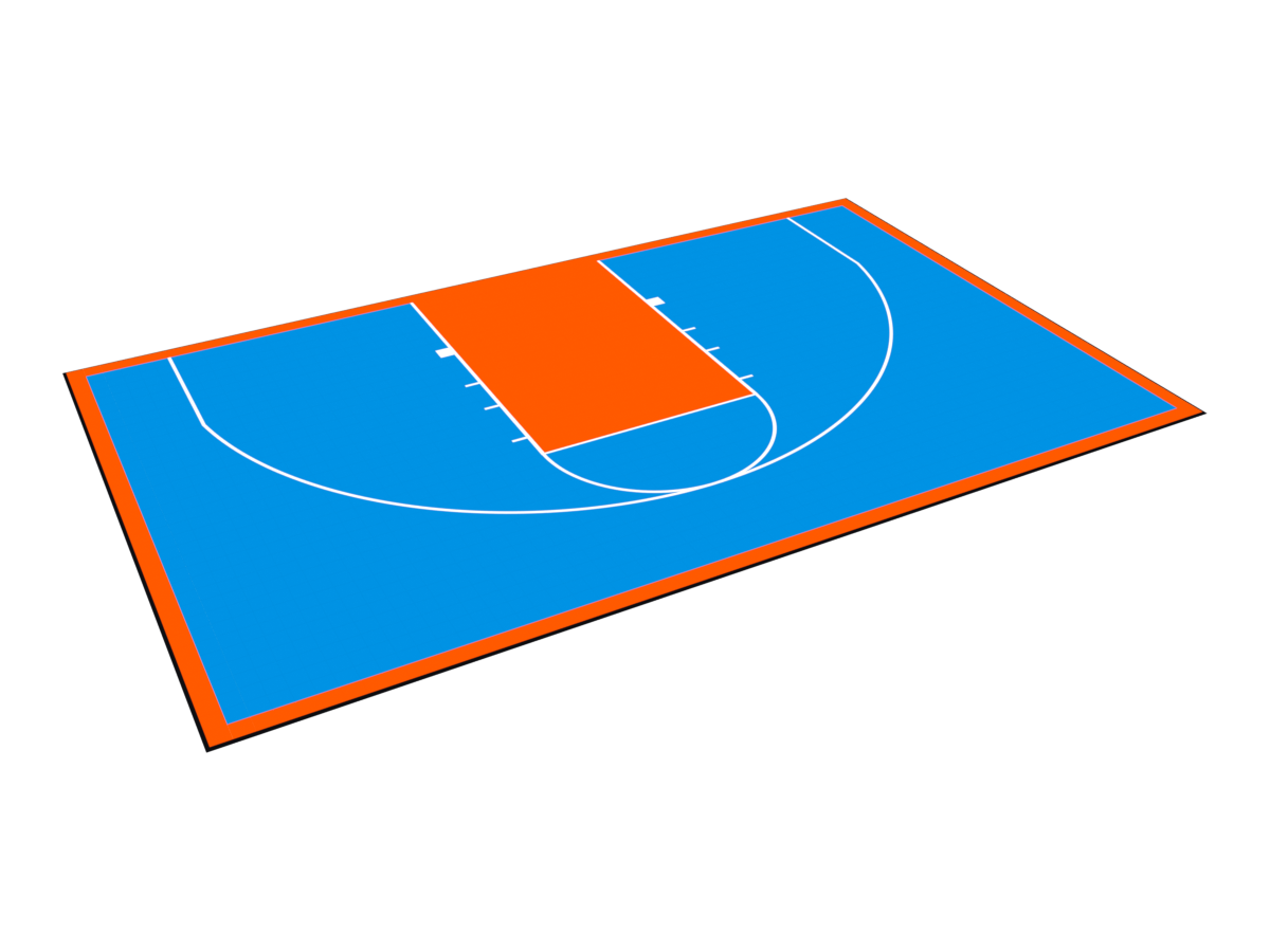 3D render of the Half Court Pro kit in Royal Blue and Orange